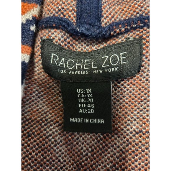 Rachel Zoe Womens Hooded Cardigan Sweater Coat XL Southwestern Geometric Aztec - Picture 4 of 6